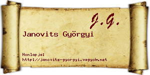 Janovits Györgyi névjegykártya